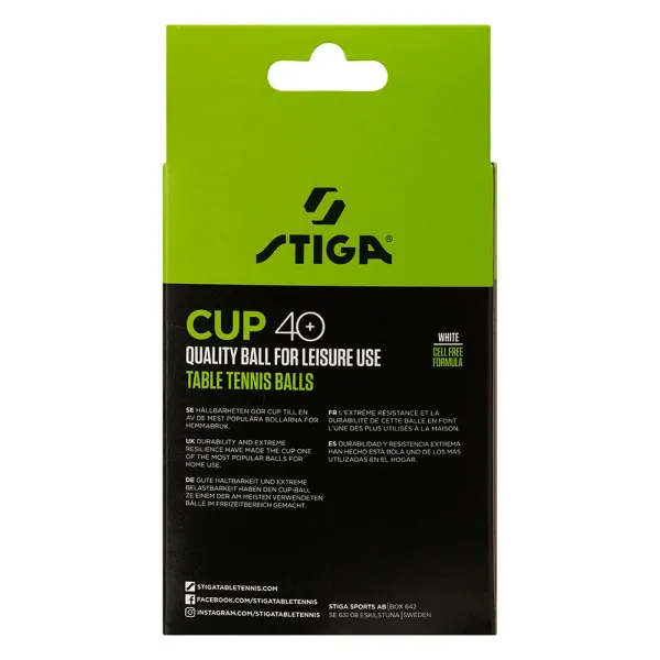 Мяч для наст. тенниса Stiga Cup ABS, 1110-2510-12, диам.40+мм, пластик, упак. 12 шт, белый за 1&nbsp;774.80 ₽ в Санкт-Петербурге