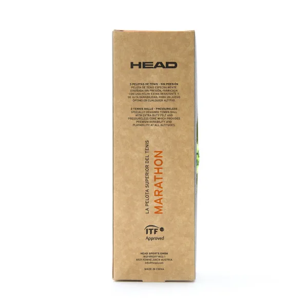 Мяч теннисный HEAD Marathon 3B, 578183, крафт. упак.3шт, без давления, фетр, нат.резина,желтый за 1&nbsp;055.70 ₽ в Санкт-Петербурге