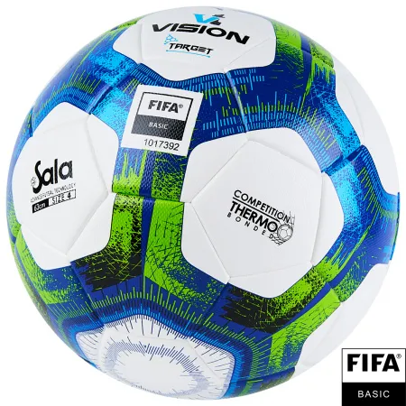 Мяч футзал. VISION Target, FS324094, FIFA Basic, р.4, 32 п. PU, 3 подкл.сл, термосшивка, бело-синий за 3&nbsp;519 ₽ купить в Санкт-Петербурге
