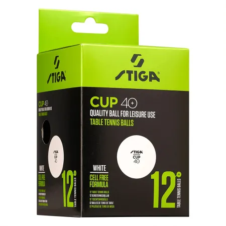 Мяч для наст. тенниса Stiga Cup ABS, 1110-2510-12, диам.40+мм, пластик, упак. 12 шт, белый за 1&nbsp;774.80 ₽ купить в Санкт-Петербурге