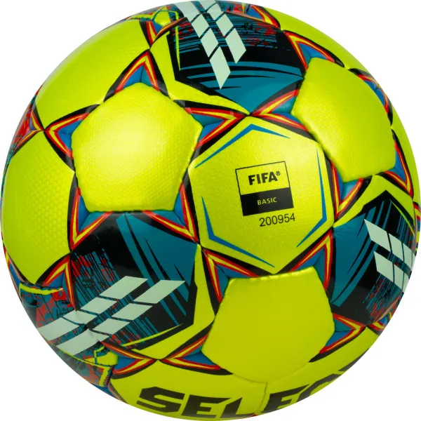 Мяч футзал. SELECT Futsal Mimas, 1053460550, р.4,FIFA Basic, 32 пан, гл.ПУ, руч.сш, жел-сине-красный за 6&nbsp;303.60 ₽ в Санкт-Петербурге