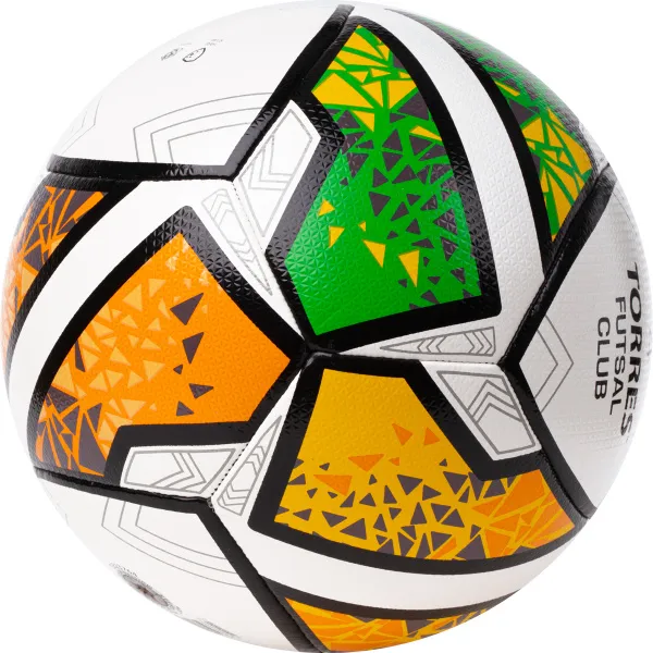 Мяч футзал. TORRES Futsal Club, FS323764, р.4, 10 пан. ПУ, 4 под. сл, гибрид. сш. бело-зел-оранж за 2&nbsp;264.40 ₽ в Санкт-Петербурге