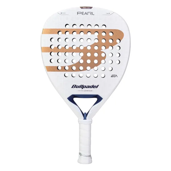 Ракетка для падела BULLPADEL Pearl 27, 497249, для проф-в, стекловолокно,карбон, бело-золотистый