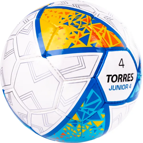 Мяч футб. TORRES Junior-4, F323804, р.4,глянц.ПУ, 4 сл, 32п, руч.сш, бел-жел-гол за 2&nbsp;070.60 ₽ в Санкт-Петербурге