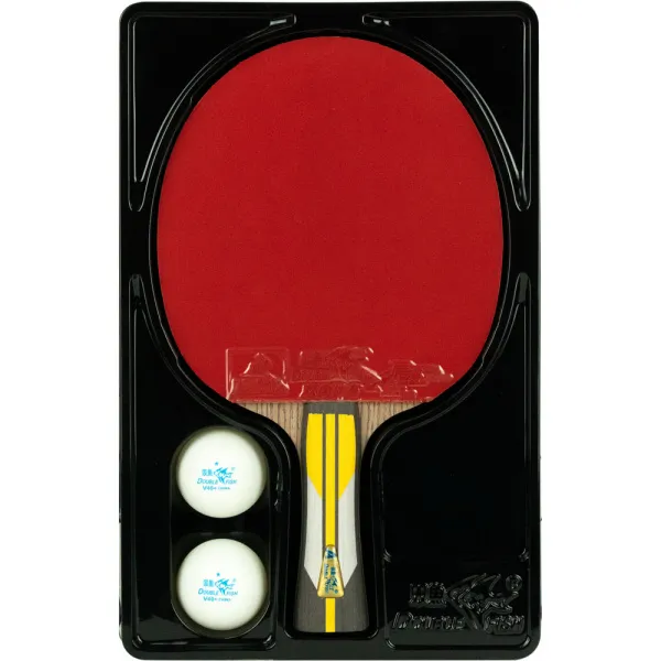 Ракетка для н/т DOUBLE FISH 6A+C, для подвин.,ITTF Appr.,накл. 2,1 мм, конич. ручка+ 2 мяча V40+мм за 3&nbsp;442.50 ₽ в Санкт-Петербурге
